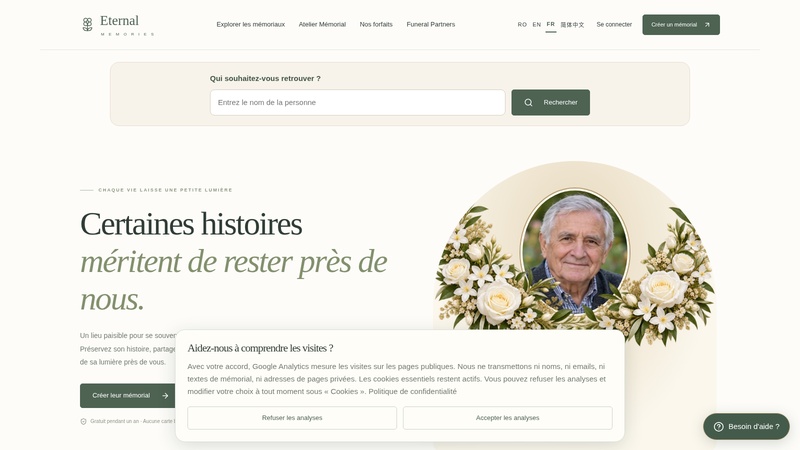 Eternal Memories — Mémoriaux en ligne