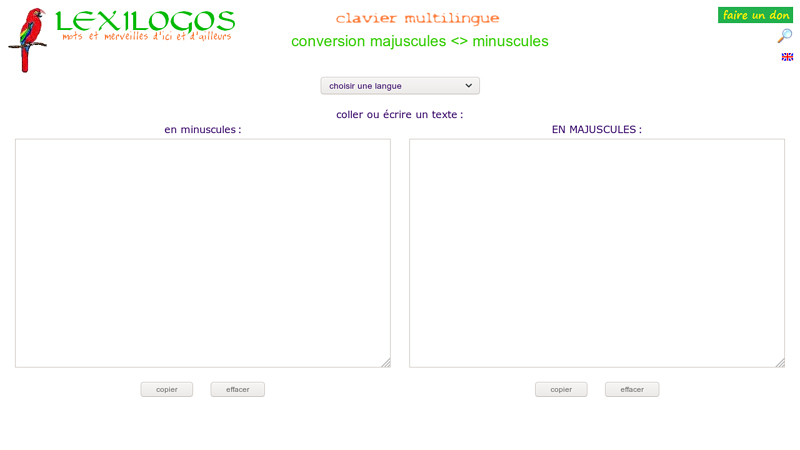 Convertisseur Majuscules/Minuscules Multilingue